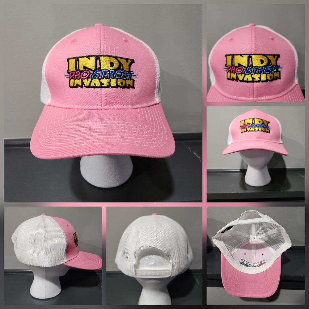 Indy‎ Racing Pro Street Invasion Womens Pink Trucker Mesh Snapback Hat Cap